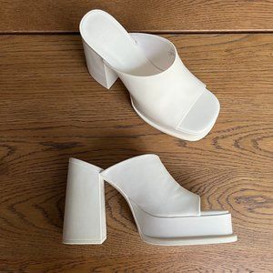 Chunky White Platform Sandals (NWT)